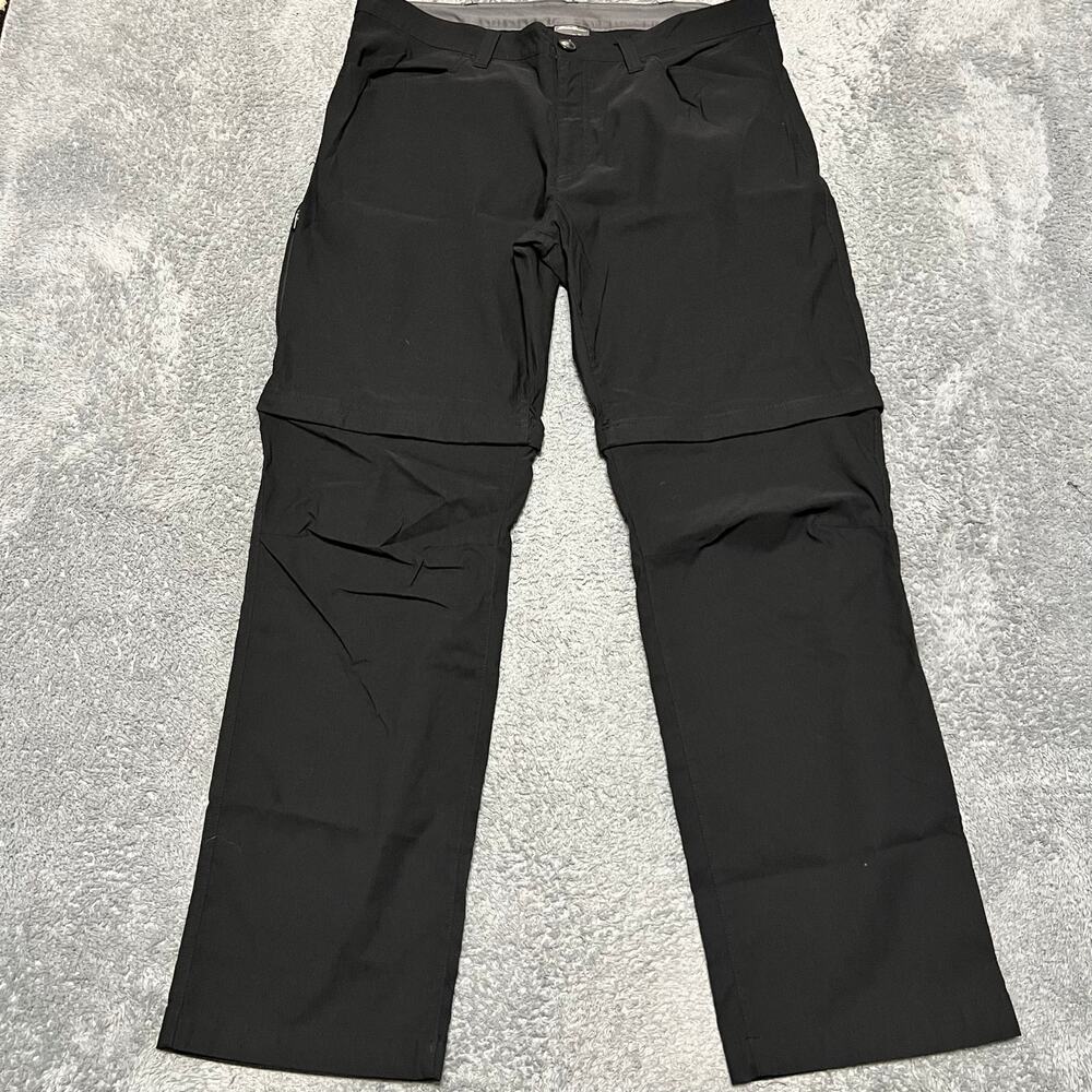 Eddie Bauer Pants Mens 38 x32 Convertible Tech Performance Hiking Black Nylon